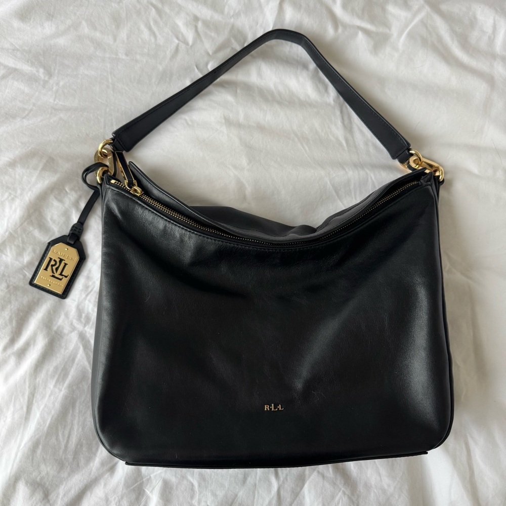 Ralph Lauren Black Leather Shoulder Bag